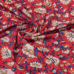 〔各色あり〕〔1m単位切り売り〕ジャイプル　職人手作り木版染め　色彩美しいボタニカルデザイン　おしゃれ　生地　花柄　テーブルクロス　刺繍素材などへ〔幅約106.5cm〕 - サブ5