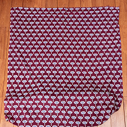 〔各色あり〕〔1m単位切り売り〕テキスタイルの伝統息づくインドから　昔ながらのロータス模様布〔幅約107cm〕 - サブ2