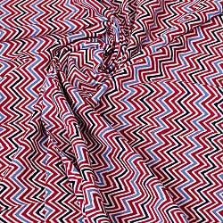 〔各色あり〕〔1m単位切り売り〕南インドのジグザグ模様　シェブロン・ストライプ布〔幅約109cm〕 - サブ5