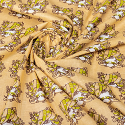 〔1m単位切り売り〕インドの伝統と不思議が融合　おもしろデザイン布　ターバンおじさま柄〔幅約109cm〕 - サブ5