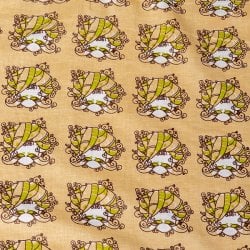 〔1m単位切り売り〕インドの伝統と不思議が融合　おもしろデザイン布　ターバンおじさま柄〔幅約109cm〕