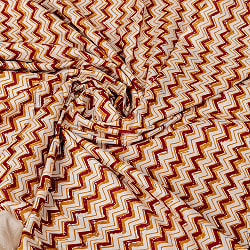 〔各色あり〕〔1m単位切り売り〕南インドのジグザグ模様　シェブロン・ストライプ布〔幅約109cm〕 - サブ5