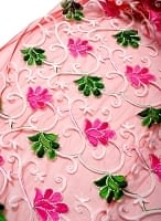 〔50cm切り売り〕メッシュ生地の刺繍とスパンコールクロス〔幅約110cm〕 - 赤の商品写真