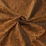 インド模様の厚手光沢布 - 茶[5cm角はぎれ]の商品写真