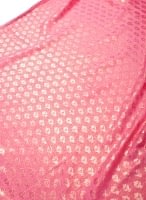 〔1m切り売り〕グリッターボタニカルのサテン楊柳布〔幅約113cm〕 - ピンクの商品写真