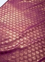 〔1m切り売り〕グリッターボタニカルのサテン楊柳布〔幅約113cm〕 - 紫の商品写真