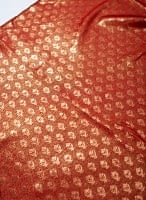 〔1m切り売り〕グリッターボタニカルのサテン楊柳布〔幅約113cm〕 - 赤茶の商品写真