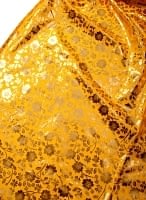 〔90cm程度〕インドの伝統柄ゴールドプリント布〔幅約100cm〕 - 黄色の商品写真