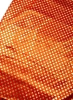 〔1m切り売り〕市松模様ゴールドプリント光沢布〔幅約105cm〕 - オレンジの商品写真