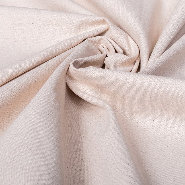 〔1m単位切り売り〕厚手コットンのナチュラルファブリック(キャンバス地) 　オフホワイト〔幅113cm程度〕 8 - 拡大写真です