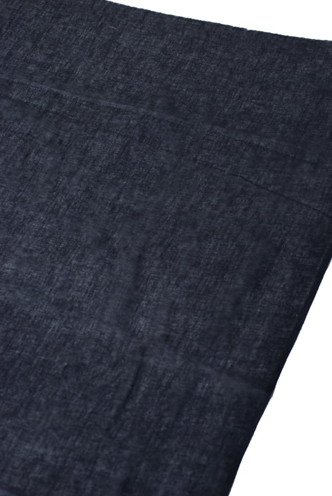 4.5m〕インドのシンプルサリー布 - 黒〔幅約100cm〕 の通販