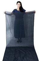〔4.5m〕インドのシンプルサリー布 - 黒〔幅約100cm〕の商品写真