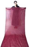 〔4.5m〕インドのシンプルサリー布 - えんじ〔幅約100cm〕の商品写真