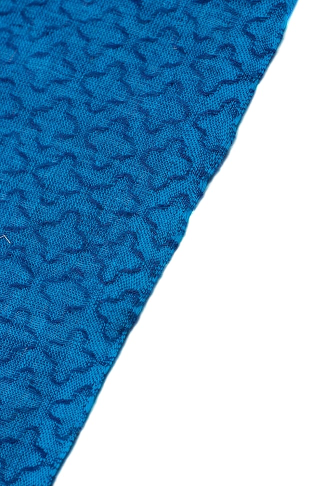 〔1m単位切り売り〕インドのシンプルコットン布 - 小花ブルー 〔幅約110cm〕 4 - 端の部分はこのようになっています。