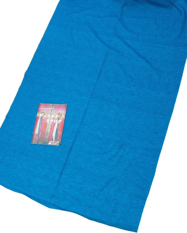 〔1m単位切り売り〕インドのシンプルコットン布 - 小花ブルー 〔幅約110cm〕の写真