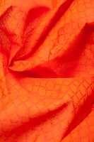 〔1m切り売り〕インドのシンプルコットン布 - 編み模様オレンジ 〔幅約110cm〕の商品写真