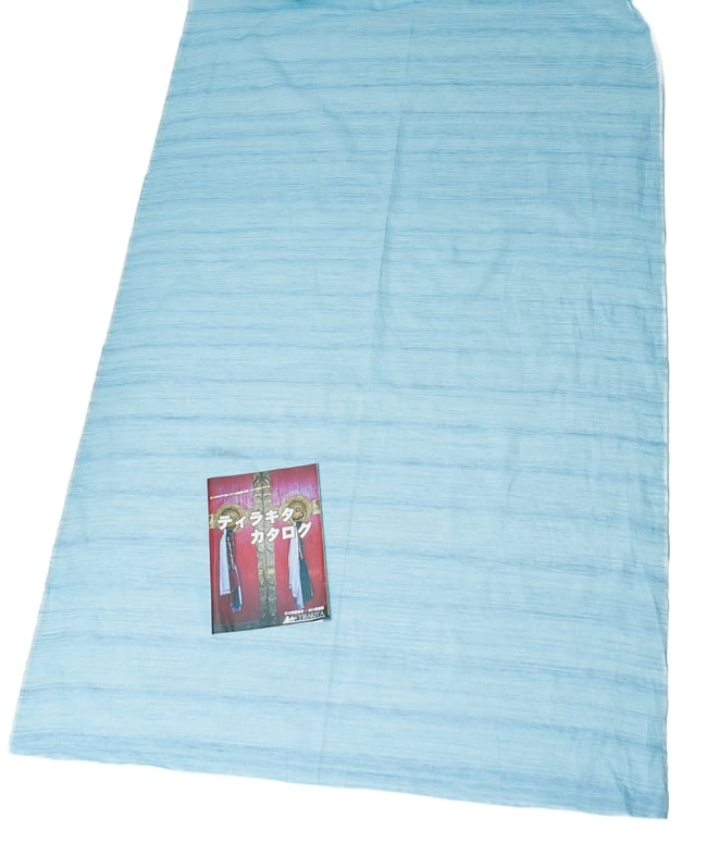 〔1m単位切り売り〕インドのパステルカラークロス - 水色ストライプ 〔幅約111cm〕の写真切り売り,量り売り布,アジア布 量り売り,手芸,裁縫,生地,アジアン,ファブリック