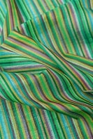 〔1m切り売り〕南インドのストライプ布 - 緑系 〔幅約110cm〕の商品写真