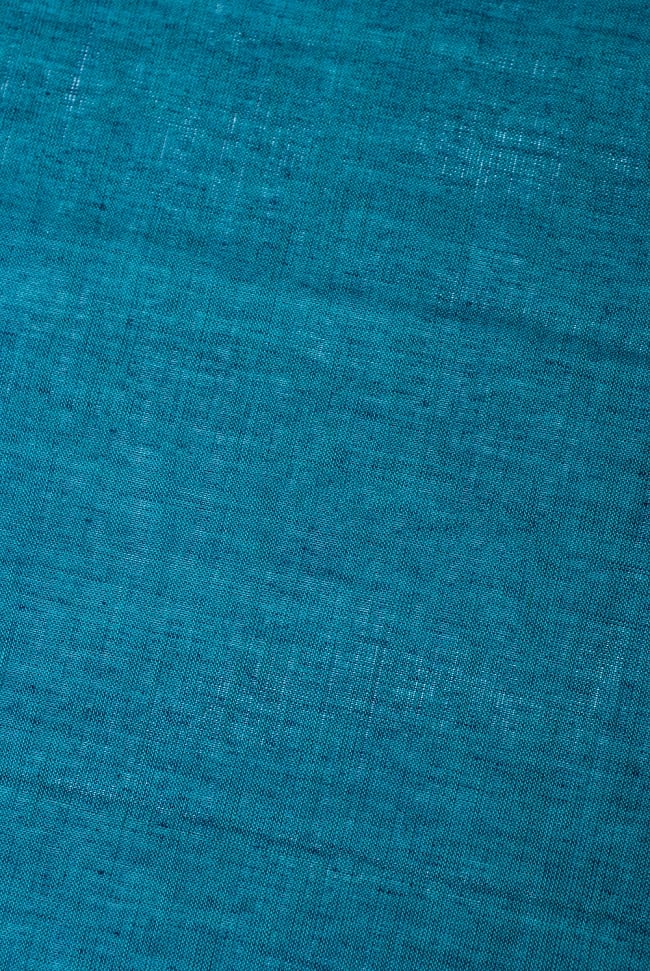 〔1m切り売り〕インドのシンプルコットン布 - 青緑〔幅約114cm〕の写真1枚目です。生地を近くからみてみました。切り売り,量り売り布,アジア布 量り売り,手芸,裁縫,生地,アジアン,ファブリック