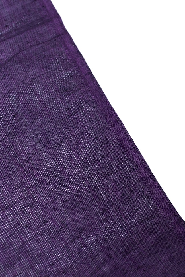 〔1m単位切り売り〕インドのシンプルコットン布  - ダークパープル〔幅約113cm〕 3 - 端の部分の処理です。