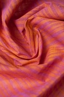〔1m切り売り〕南インドのストライプ布 - オレンジ×ピンク 〔幅約110cm〕の商品写真