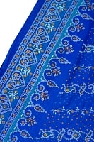 〔1m切り売り〕インドのバンディニ風プリント布 - 青〔幅約107cm〕の商品写真