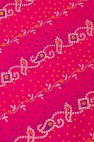 〔1m切り売り〕インドのバンディニ風プリント布 - ピンク〔幅約105cm〕の商品写真