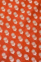 〔1m切り売り〕インドのウッドブロック風プリント布 - オレンジ〔幅約107cm〕の商品写真