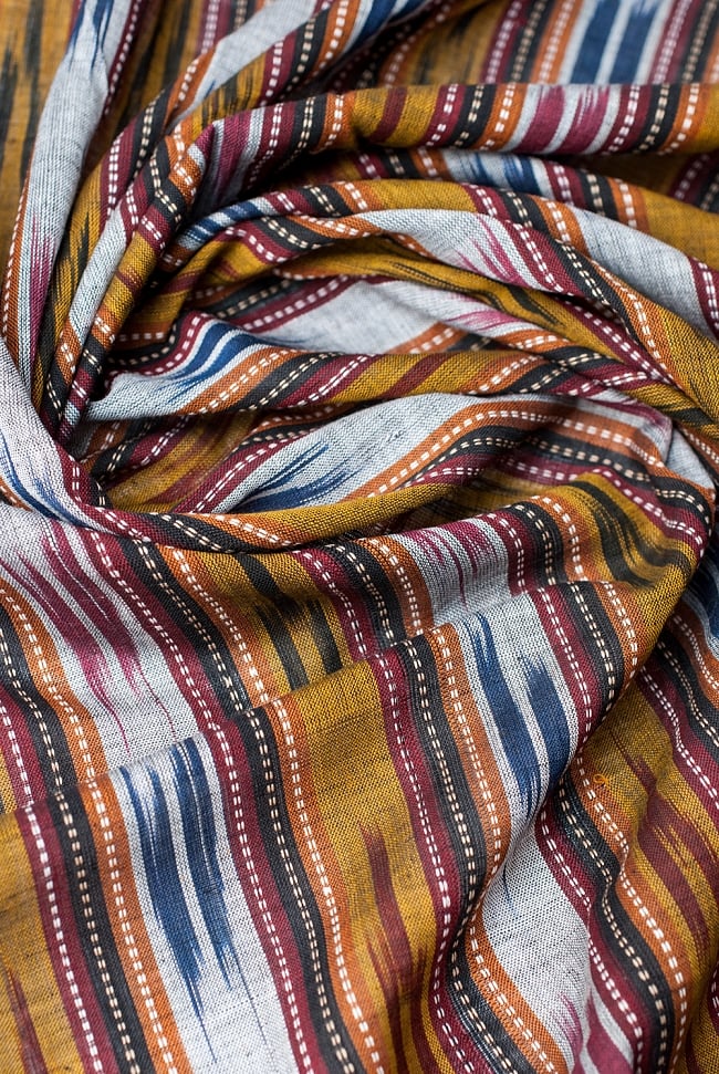 〔1m単位切り売り〕インドの絣織り布 〔幅約112cm〕 4 - 陰影をつけるととても素敵な色合いですね。