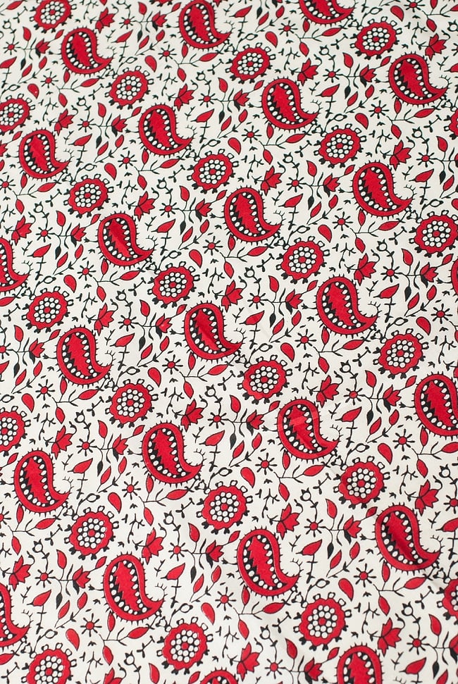 〔1m切り売り〕インドの伝統模様 セリグラフィープリント布〔幅約107cm〕の写真1枚目です。インドらしい味わいのある布地です。切り売り,量り売り布,アジア布 量り売り,手芸,裁縫,生地,アジアン,ファブリック