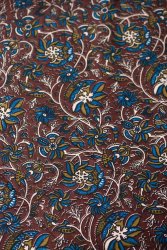 〔1m単位切り売り〕南インドの花柄コットン布〔幅約114cm〕の商品写真