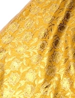 〔1m切り売り〕インドの金糸入り伝統模様布〔113cm〕 - イエローの商品写真