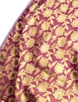 〔1m切り売り〕インドの金糸入り伝統模様布〔103cm〕 - パープルの商品写真