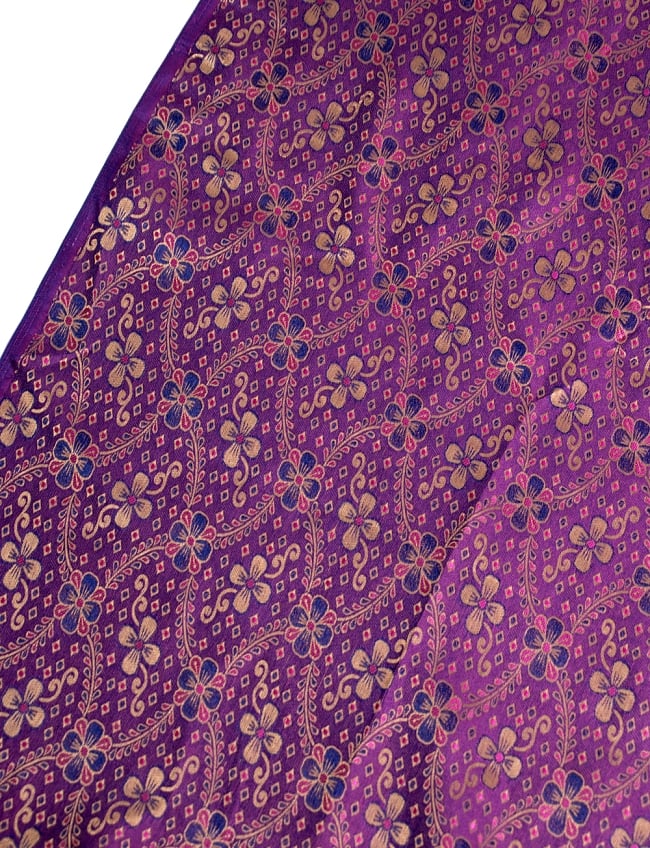 〔1m切り売り〕インドの伝統模様布〔113cm〕 - パープルの写真1枚目です。インドからやってきた切り売り布です。切り売り,計り売り布,布 生地,アジア布,手芸,生地,アジアン,ファブリック,テーブルクロス,ソファーカバー