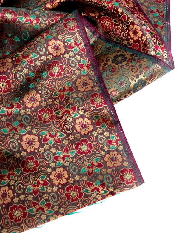 〔1m単位切り売り〕インドの伝統模様布〔114cm〕 - 焦げ茶 4 - フチの写真です