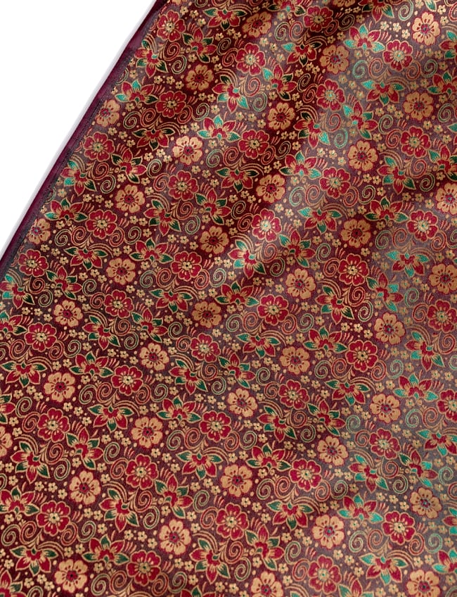 〔1m単位切り売り〕インドの伝統模様布〔114cm〕 - 焦げ茶の写真切り売り,計り売り布,布 生地,アジア布,手芸,生地,アジアン,ファブリック,テーブルクロス,ソファーカバー