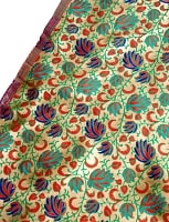 〔1m切り売り〕インドのゴージャス刺繍伝統模様布〔111cm〕 - ゴールド×緑×赤×青系の商品写真