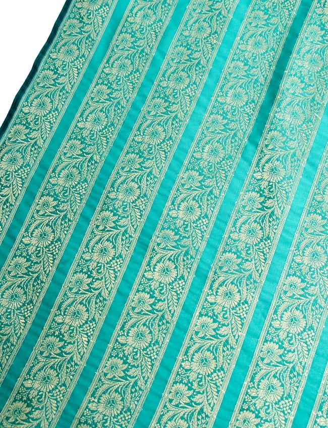 〔1m切り売り〕インドの伝統模様布〔106cm〕 - 青緑系の写真1枚目です。インドからやってきた切り売り布です。切り売り,計り売り布,布 生地,アジア布,手芸,生地,アジアン,ファブリック,テーブルクロス,ソファーカバー