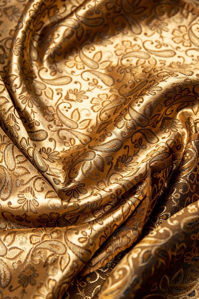 〔1m切り売り〕インドの伝統模様布 シャインペイズリー〔幅約110cm〕 6 - 裏地はこのようになっています。