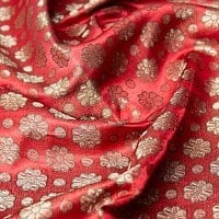 〔1m単位切り売り〕インドの伝統模様布 パープル・ピンク＆フラワー〔幅約115cm〕の商品写真