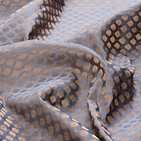 〔1m切り売り〕インドの伝統模様布〔幅約108cm〕 - グレーの商品写真