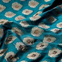 〔1m切り売り〕インドの伝統模様布〔幅約124cm〕 - 青緑の商品写真
