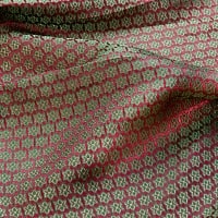 〔1m切り売り〕インドの伝統模様布〔幅約120cm〕 - 赤×グリーンの商品写真