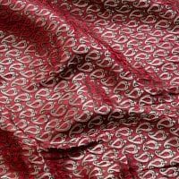 〔1m切り売り〕インドの伝統模様布〔幅約119cm〕 - レッド×グリーンの商品写真