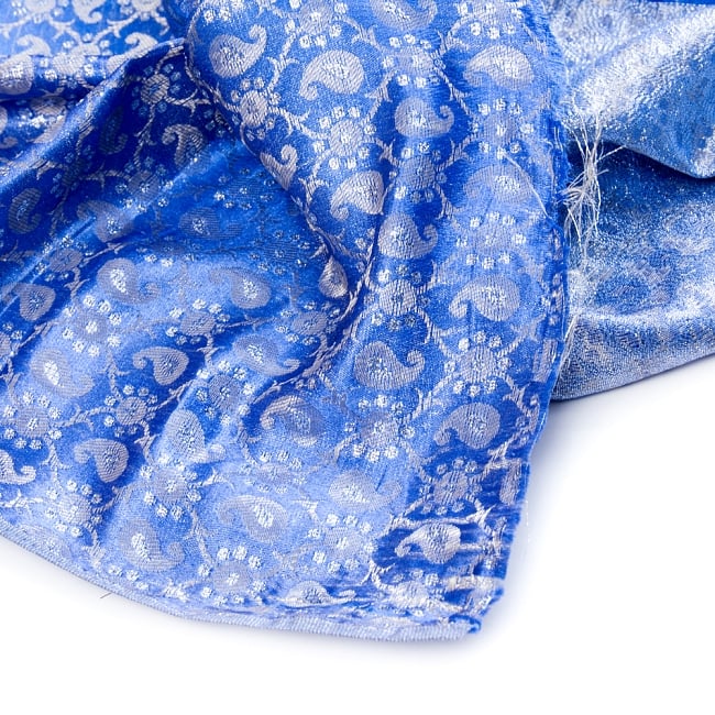 〔1m切り売り〕インドの伝統模様布〔幅約119cm〕 - 青紫 5 - フチの写真です