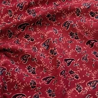 〔1m切り売り〕伝統息づく南インドから　昔ながらの木版染め更紗模様布〔118cm〕 - えんじの商品写真