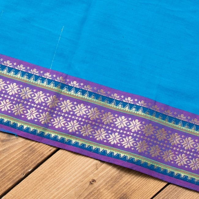 〔1m単位切り売り〕ハーフボーダーコットンクロス　幅約110cm青・紫系 7 - 選択：2