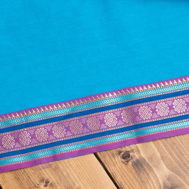 〔1m単位切り売り〕ボーダーコットンクロス 幅約110cm青系の商品写真 6枚目 選択:1