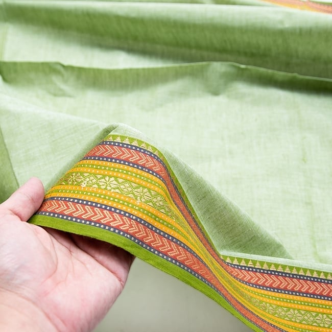 〔1m単位切り売り〕ハーフボーダーコットンクロス - 幅約108cm 3 - 拡大写真です。独特な雰囲気があります。