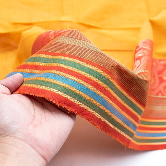 〔1m単位切り売り〕ハーフボーダーコットンクロス - 幅約112cm 3 - 拡大写真です。独特な雰囲気があります。